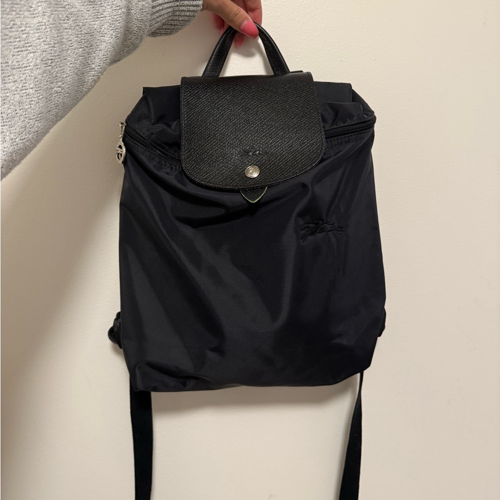 Black Longchamp Le Pliage Backpack